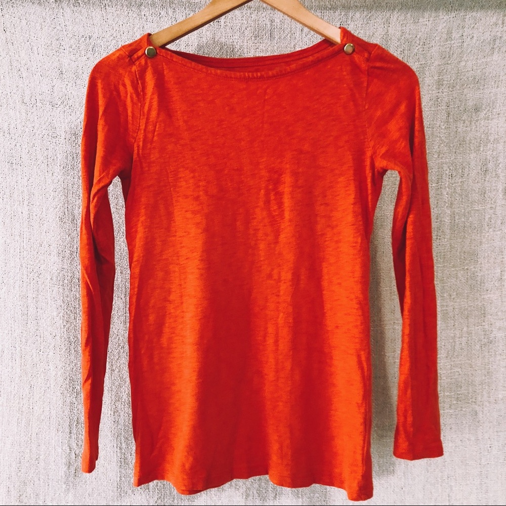 J Crew Painters T-shirt with Gold Buttons